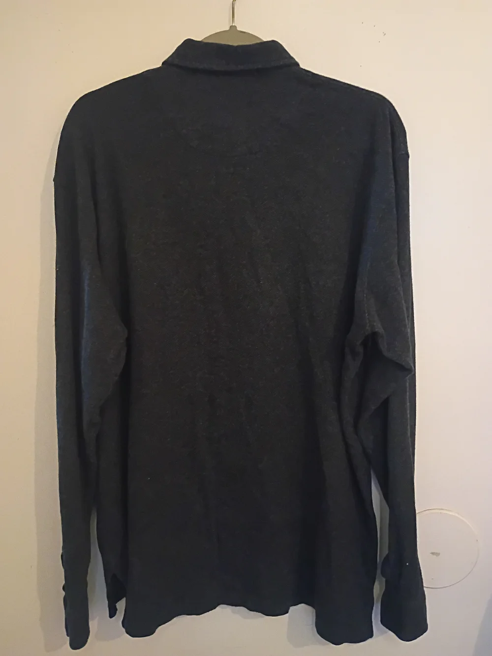 VTG Ralph Lauren Men's Blue Herringbone Long-Sleeve Polo Sz M